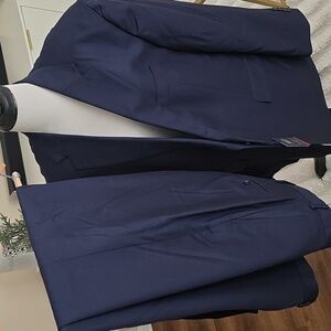 NWT Charles Tyrwhitt Navy Blue Travel Suit(Blazer 48R + Pant 42W/32L)Classic Fit